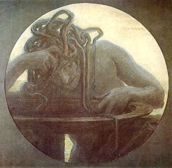 medusa gorgon mythological greek roman snake woman monster Stock